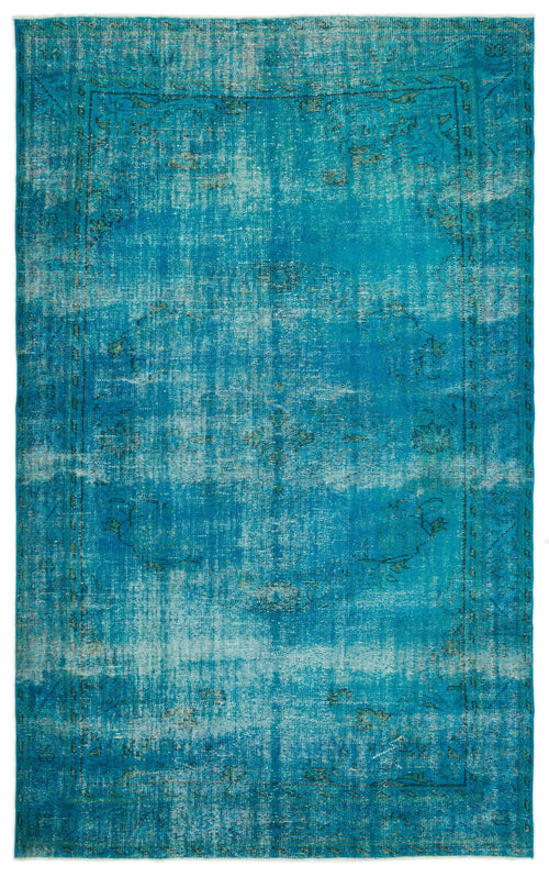 Atina Turquoise Vintage Wool Handmade Area Rug 6'4" x 10'1"