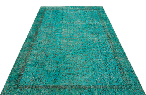 Atina Turquoise Vintage Wool Handmade Area Rug 5'5" x 8'4"