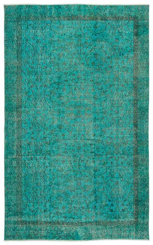 Atina Turquoise Vintage Wool Handmade Area Rug 5'5" x 8'4"