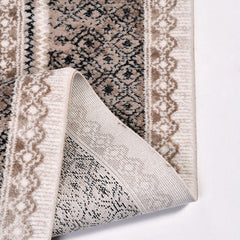 Machine Made Area Rug – Cream Frame Design Rug With Laser Cut Edges