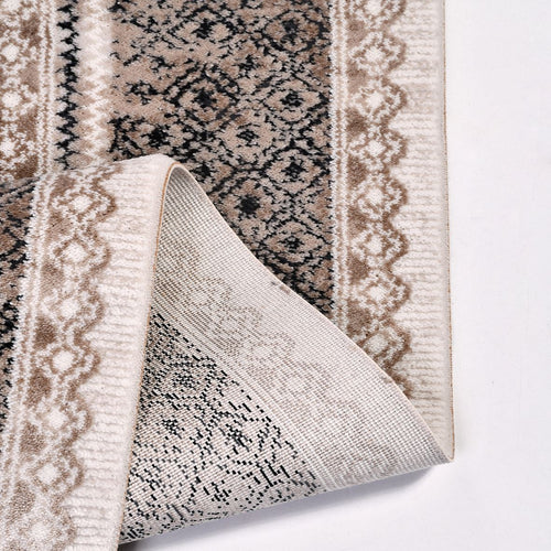 Machine Made Area Rug – Cream Frame Design Rug With Laser Cut Edges