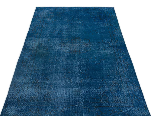 Atina Blue Vintage Wool Handmade Area Rug 3'7" x 6'8"