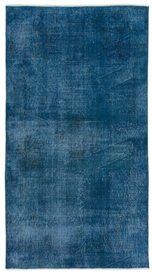 Atina Blue Vintage Wool Handmade Area Rug 3'7" x 6'8"