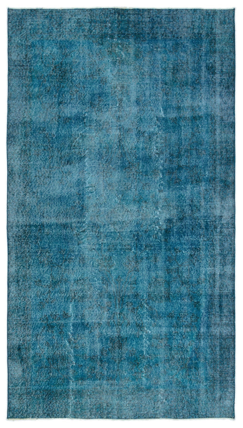 Atina Turquoise Vintage Wool Handmade Area Rug 4'9" x 8'6"