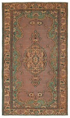 Atina Brown Classic Wool Handmade Area Rug 5'5" x 8'5"