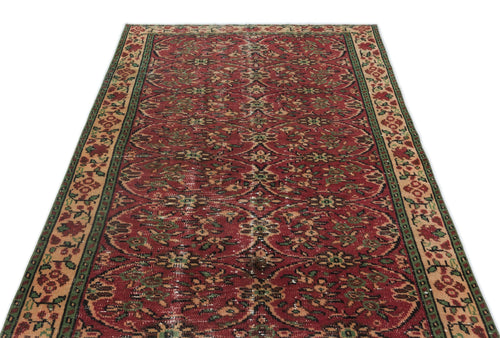 Atina Red Vintage Wool Handmade Area Rug 4'9" x 7'9"