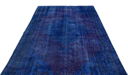 Atina Blue Vintage Wool Handmade Area Rug 5'10" x 8'7"