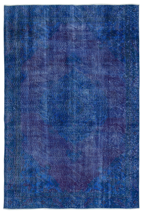 Atina Blue Vintage Wool Handmade Area Rug 5'10" x 8'7"