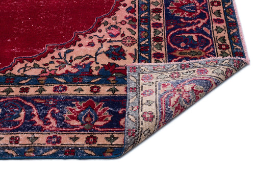 Atina Red Classic Wool Handmade Area Rug 6'5" x 10'3"