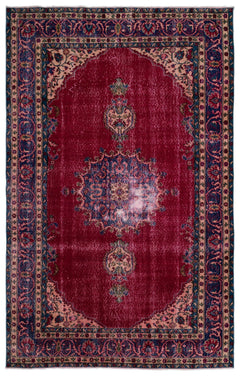 Atina Red Classic Wool Handmade Area Rug 6'5" x 10'3"
