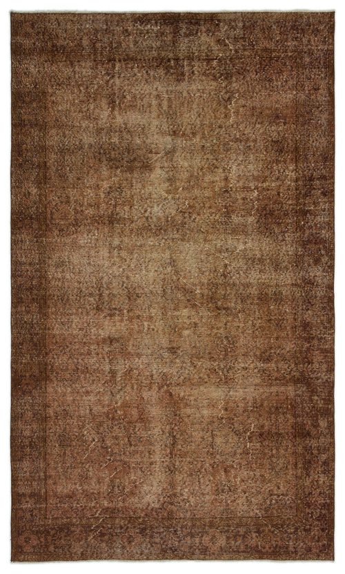 Atina Brown Vintage Wool Handmade Area Rug 5'7" x 9'6"