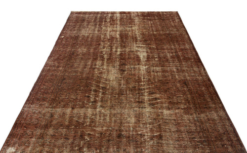 Atina Brown Vintage Wool Handmade Area Rug 5'6" x 8'4"