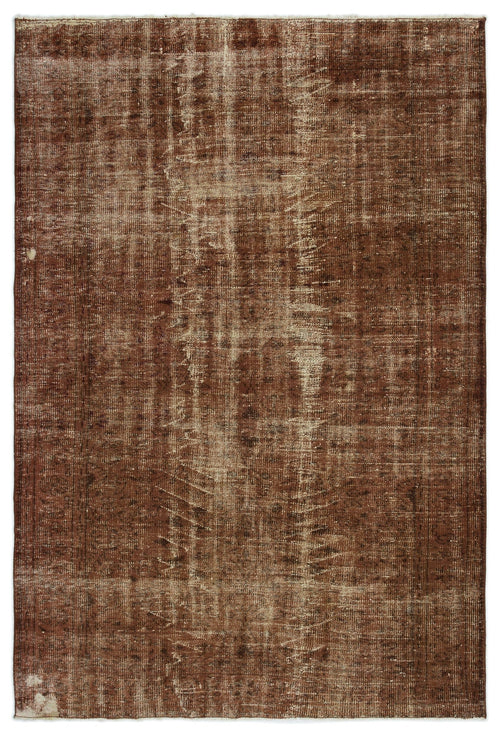 Atina Brown Vintage Wool Handmade Area Rug 5'6" x 8'4"