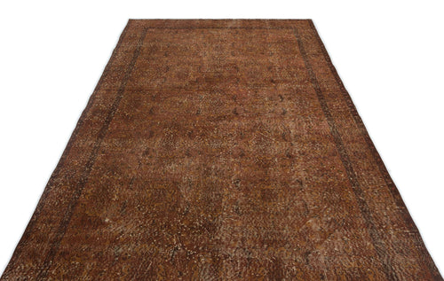 Atina Brown Vintage Wool Handmade Area Rug 5'11" x 10'2"