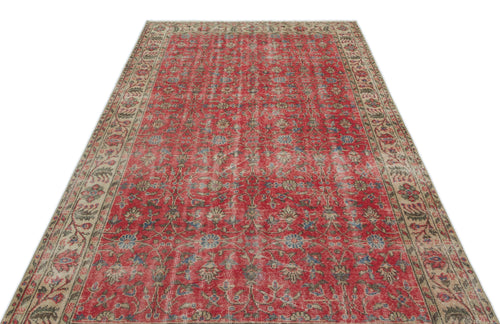Atina Red Vintage Wool Handmade Area Rug 4'11" x 9'8"