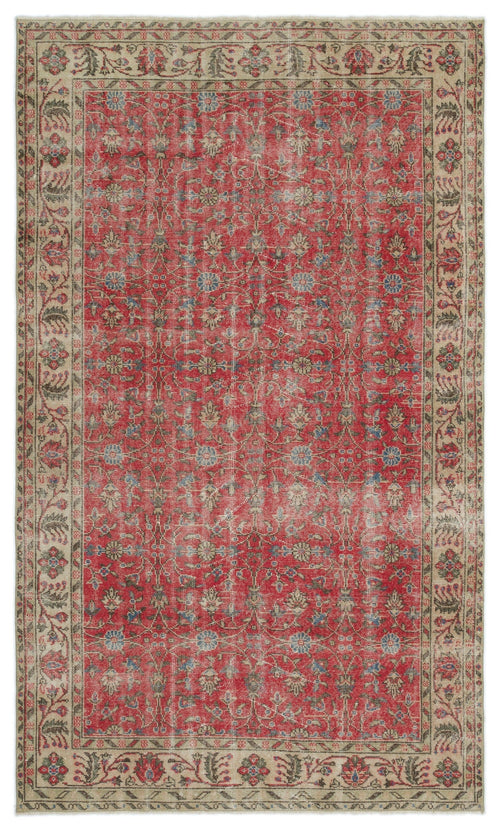 Atina Red Vintage Wool Handmade Area Rug 4'11" x 9'8"