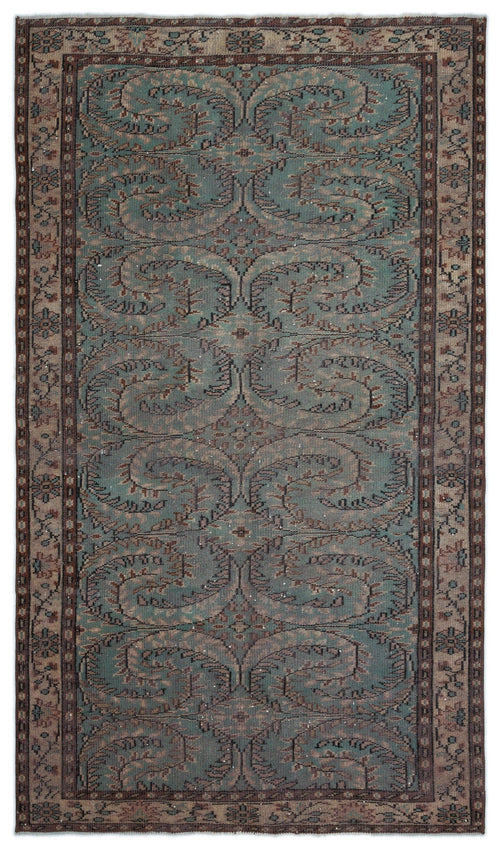 Atina Brown Vintage Wool Handmade Area Rug 5'1" x 8'10"