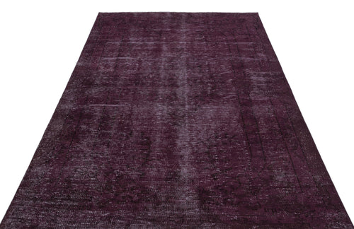 Atina Purple Vintage Wool Handmade Area Rug 5'1" x 8'10"