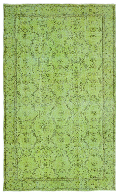 Atina Green Vintage Wool Handmade Area Rug 5'8" x 9'7"