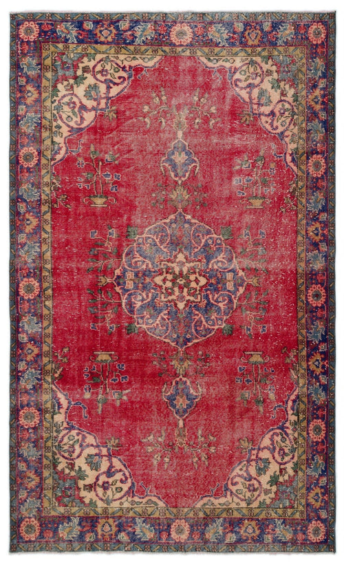 Atina Red Classic Wool Handmade Area Rug 5'8" x 9'8"