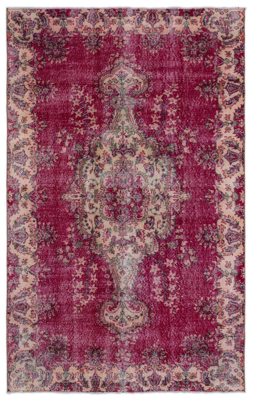 Atina Red Vintage Wool Handmade Area Rug 5'0" x 8'3"
