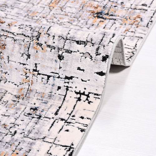 Macie Grey Modern Viscose Machine Made Area Rug