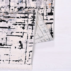 Macie Grey Modern Viscose Machine Made Area Rug