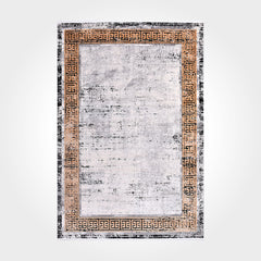 Viscose Area Rug – Machine Made Grey Frame Low Pile Durable Carpet