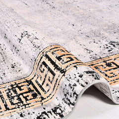 Viscose Area Rug – Machine Made Grey Frame Low Pile Durable Carpet