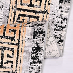 Viscose Area Rug – Machine Made Grey Frame Low Pile Durable Carpet