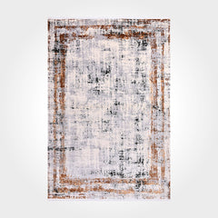 Modern Viscose Area Rug – Machine Made Grey Rug With Durable Cotton Weft