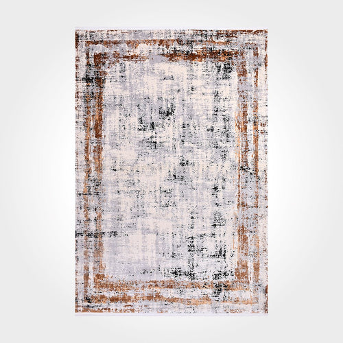 Modern Viscose Area Rug – Machine Made Grey Rug With Durable Cotton Weft