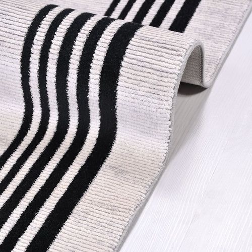 Viscose Area Rug – Machine Made Rug with White Frame, Soft Cotton Weft Carpet