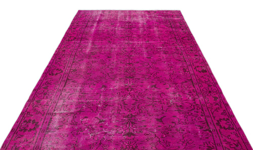 Atina Pink Vintage Wool Handmade Area Rug 6'3" x 9'2"