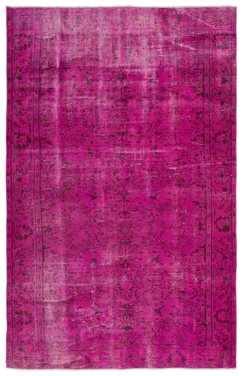 Atina Pink Vintage Wool Handmade Area Rug 6'3" x 9'2"