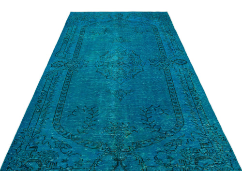 Atina Turquoise Vintage Wool Handmade Area Rug 5'6" x 8'9"