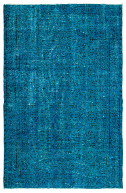 Atina Turquoise Vintage Wool Handmade Area Rug 5'9" x 8'8"