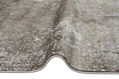 Machine Made Area Rug - Green Classic Overdyed High Low Textured Carpet