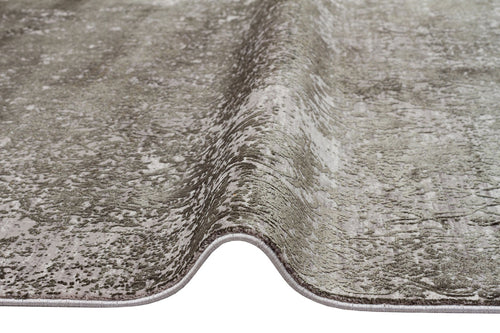 Machine Made Area Rug - Green Classic Overdyed High Low Textured Carpet