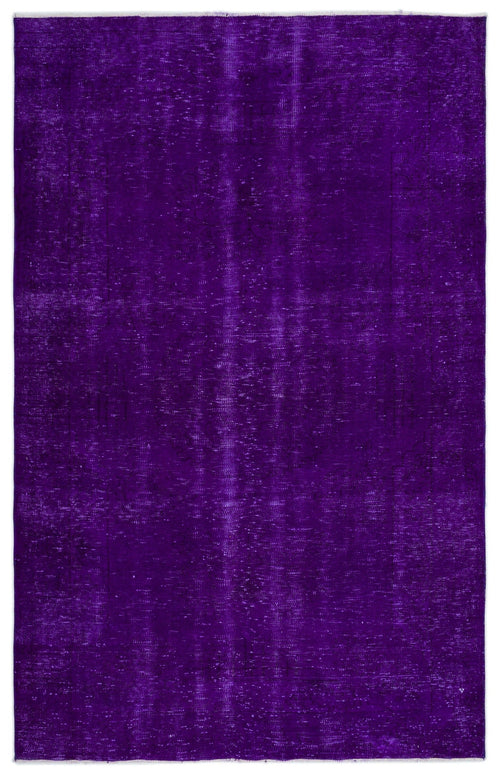 Atina Purple Vintage Wool Handmade Area Rug 5'9" x 9'1"