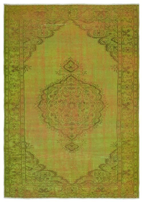 Atina Green Vintage Wool Handmade Area Rug 6'0" x 8'5"