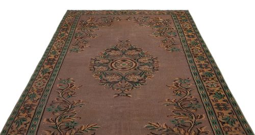 Atina Brown Vintage Wool Handmade Area Rug 5'11" x 9'2"