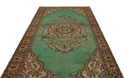 Atina Green Vintage Wool Handmade Area Rug 5'8" x 9'11"