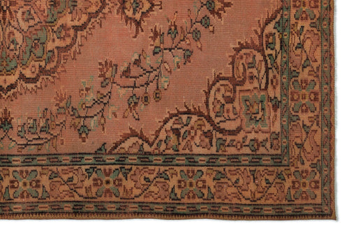 Atina Orange Vintage Wool Handmade Area Rug 6'3" x 9'3"