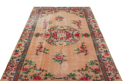 Atina Beige Vintage Wool Handmade Area Rug 5'0" x 8'7"