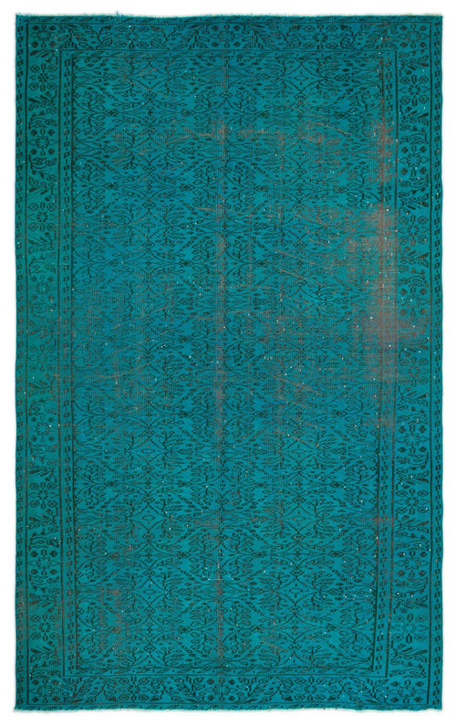 Atina Turquoise Vintage Wool Handmade Area Rug 5'9" x 9'5"