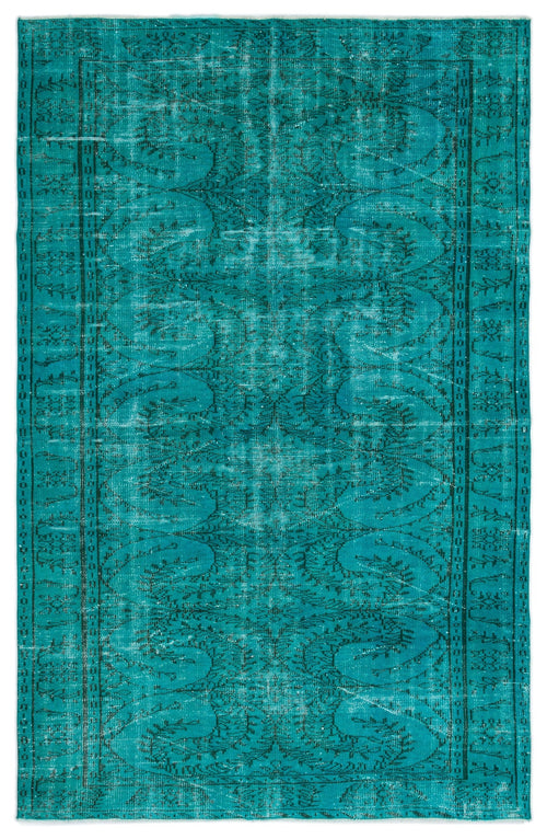 Atina Turquoise Vintage Wool Handmade Area Rug 6'0" x 9'3"