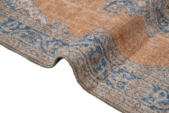 Classic Cotton Area Rug - Blue Digital Print Chenille Carpet for Living Room