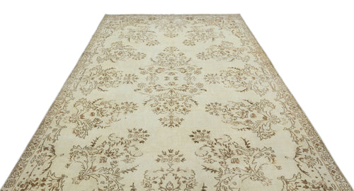 Atina Beige Vintage Wool Handmade Area Rug 7'0" x 11'6"