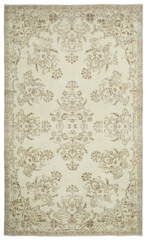 Atina Beige Vintage Wool Handmade Area Rug 7'0" x 11'6"